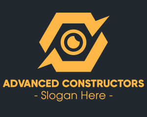 Yellow Hexagon Surveillance  logo design