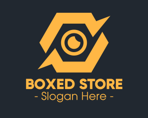 Yellow Hexagon Surveillance  logo design