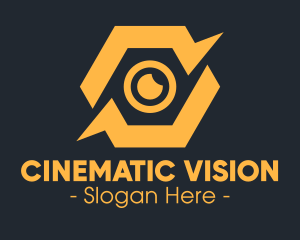 Yellow Hexagon Surveillance  logo design