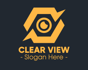 Yellow Hexagon Surveillance  logo design