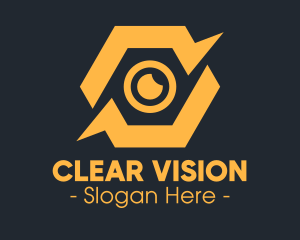 Yellow Hexagon Surveillance  logo design