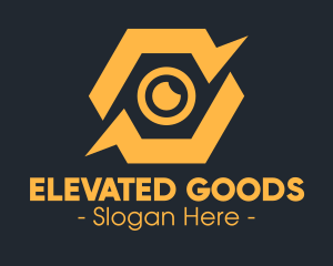 Yellow Hexagon Surveillance  logo design