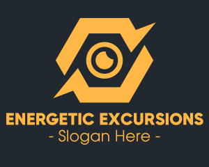 Yellow Hexagon Surveillance  logo design