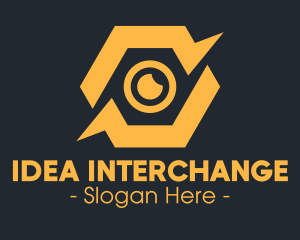 Yellow Hexagon Surveillance  logo design