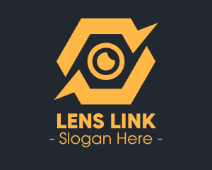 Yellow Hexagon Surveillance  logo design