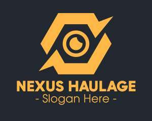 Yellow Hexagon Surveillance  logo design