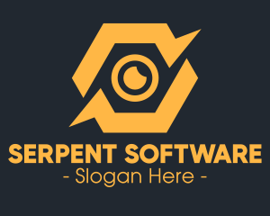 Yellow Hexagon Surveillance  logo design