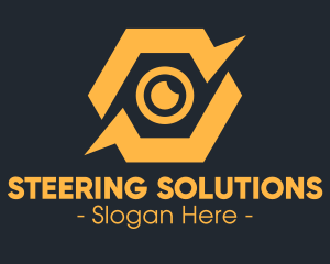 Yellow Hexagon Surveillance  logo design