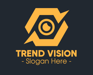 Yellow Hexagon Surveillance  logo design