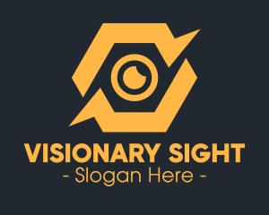 Yellow Hexagon Surveillance  logo design