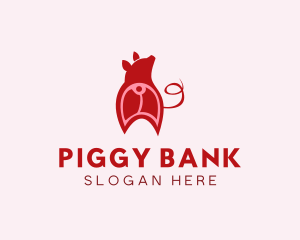 Pig Cutlet Meat logo design