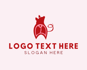 Meat - Pig Cutlet Meat logo design