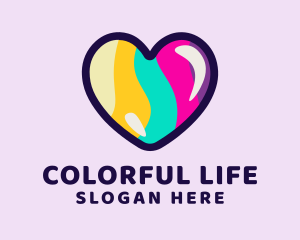 Colorful Pop Heart logo design