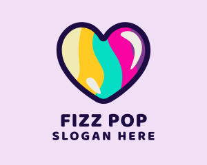 Colorful Pop Heart logo design