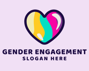 Colorful Pop Heart logo