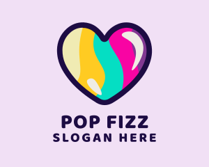 Colorful Pop Heart logo design