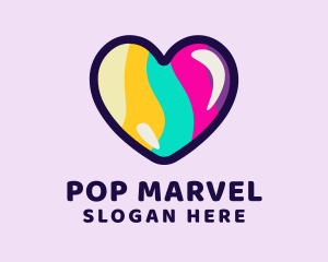 Colorful Pop Heart logo design