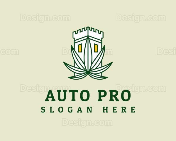 Castle Cannabis Plant Logo