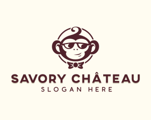 Shades Monkey Bowtie  logo design