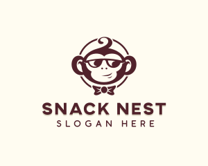 Shades Monkey Bowtie  logo design