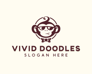 Shades Monkey Bowtie  logo design