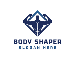 Bodybuilder Abs Exercise logo design