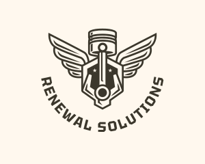 Piston Wings Automotive logo design