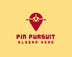Airplane GPS Pin logo