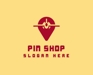 Airplane GPS Pin logo