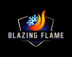 Snow Flame HVAC logo design