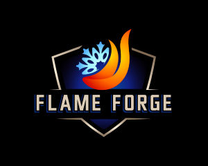 Snow Flame HVAC logo design