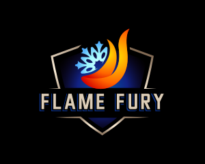 Snow Flame HVAC logo design