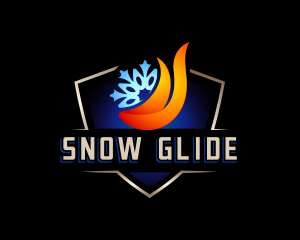 Snow Flame HVAC logo design