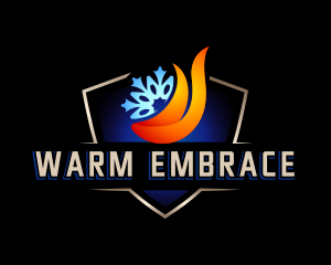 Snow Flame HVAC logo design