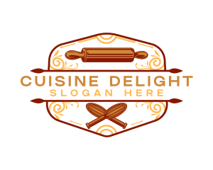 Pastry Bakery Rolling Pin logo design