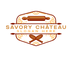 Pastry Bakery Rolling Pin logo design