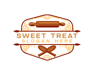 Pastry Bakery Rolling Pin logo design