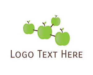 Innovative - Green Apple Molecule logo design