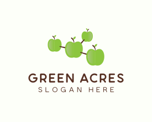 Green Apple Molecule logo design