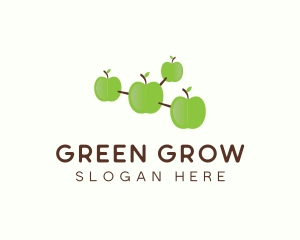 Green Apple Molecule logo design