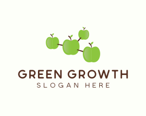 Green Apple Molecule logo design