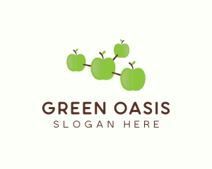 Green Apple Molecule logo design