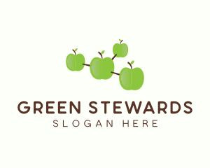 Green Apple Molecule logo design