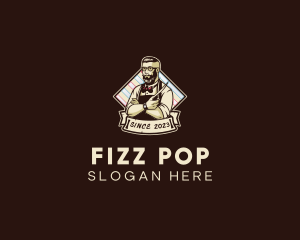 Hipster Retro Barbershop logo design