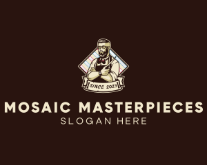 Hipster Retro Barbershop logo design