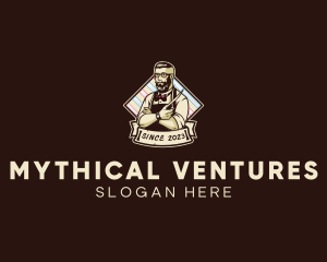 Hipster Retro Barbershop logo design