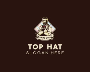 Hipster Retro Barbershop logo design