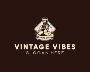 Hipster Retro Barbershop logo