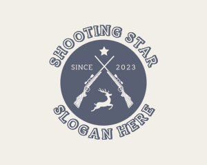 Deer Hunt Shooting Rifle logo design