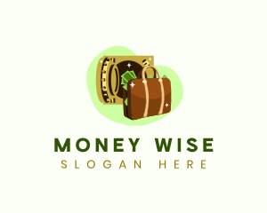 Money Vault Suitcase logo design